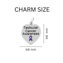 Load image into Gallery viewer, Testicular Cancer Awareness Heart Charm Retractable Bracelets - The Awareness Company