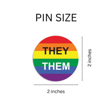 Load image into Gallery viewer, They/Them Pronoun Rainbow Flag Button Pins - The Awareness Company