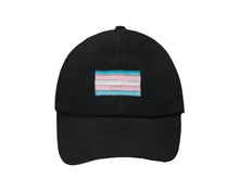 Load image into Gallery viewer, Transgender Flag Baseball Hats in Black - The Awareness Company