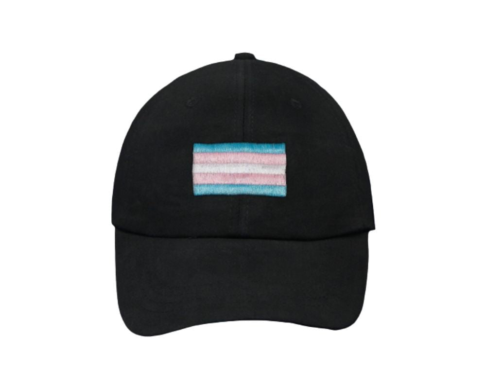 Transgender Flag Baseball Hats in Black - The Awareness Company