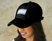 Load image into Gallery viewer, Transgender Flag Baseball Hats in Black - The Awareness Company