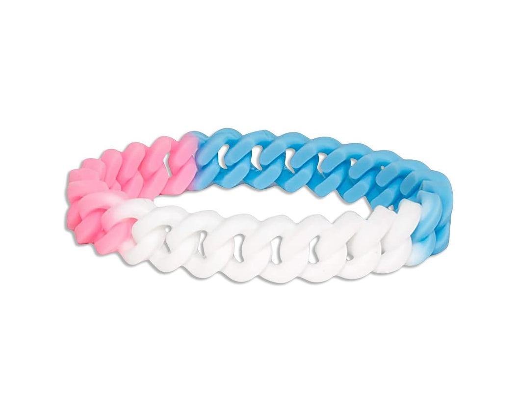 Transgender Chain Link Silicone Bracelets, Transgender Wristbands for PRIDE - The Awareness Company