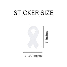 Load image into Gallery viewer, White Ribbon Awareness Stickers (250 per Roll) - The Awareness Company