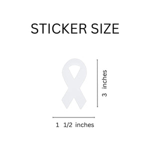 White Ribbon Awareness Stickers (250 per Roll) - The Awareness Company